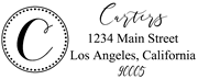 Solid Line and Dot Border Letter C Monogram Stamp Sample